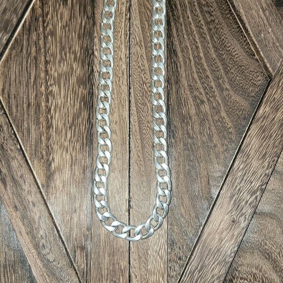 Sterling Silver 925 Cuban Link Solid Necklace Heavy 96.6 Grams 20 Inches - Picture 4 of 12